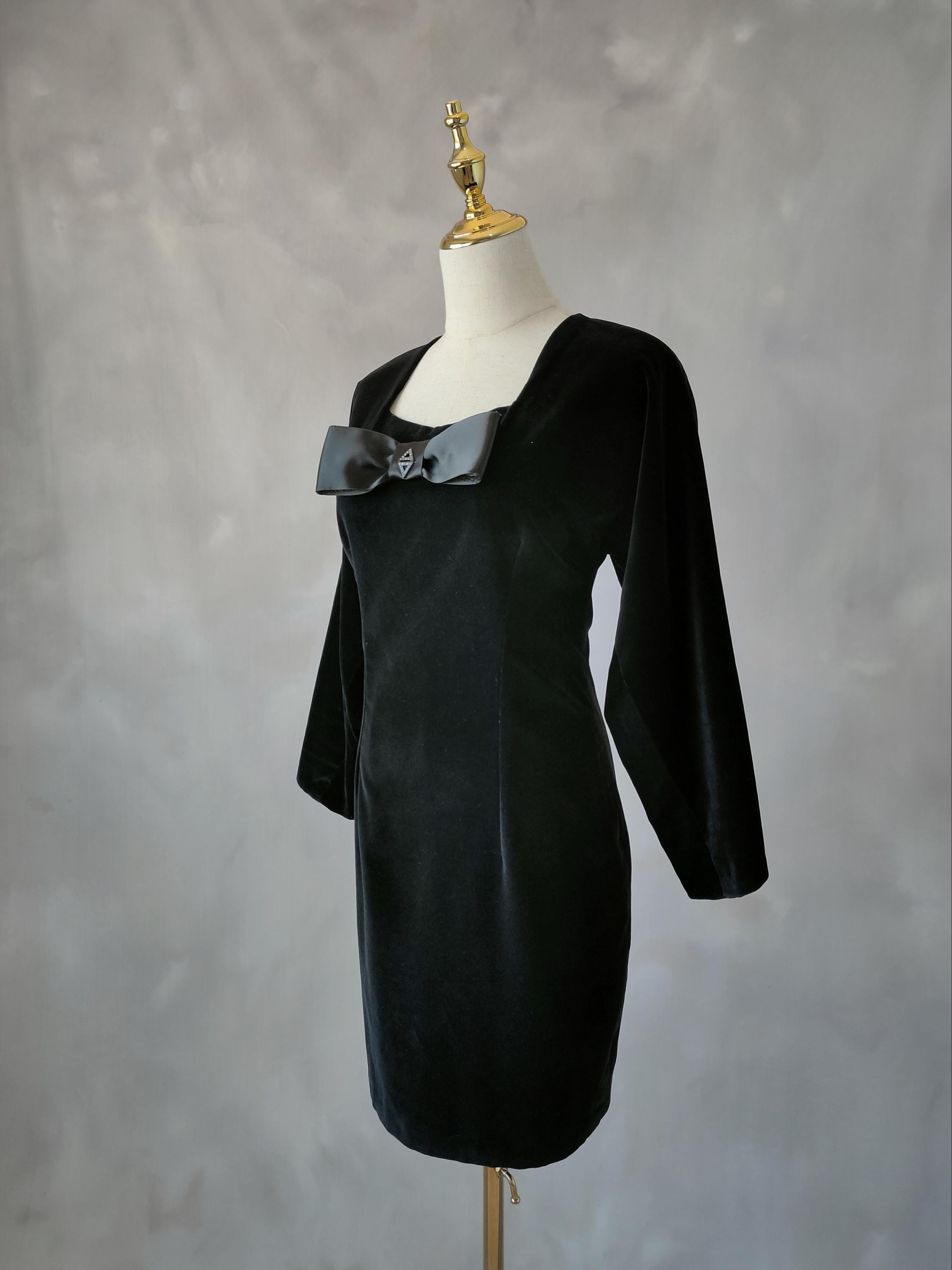 black velvet dress with rhinestone bows Adrianna Papell Black Blush Lace Fit Flare Dress main image 1
