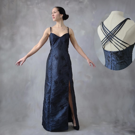 green emerald velvet dress Navy Blue