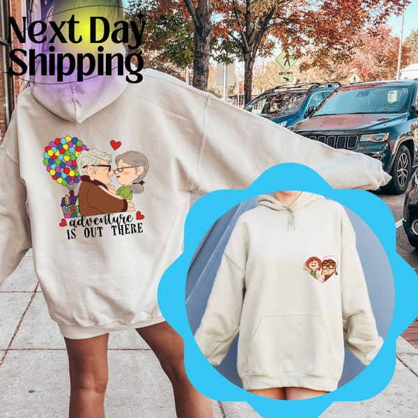 Disney Carl And Ellie Adventure Is Out There Sweatshirt, Personalized Couple Hoodie,Disney Honeymoon Gifts, Disney Couple Tee,Disney T Shirt