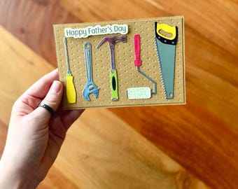 Handmade Father’s Day Card for Dad, Tool Card for Him, Funny Dad Greeting Card, Dad Birthday Card, Card for Handyman Dad