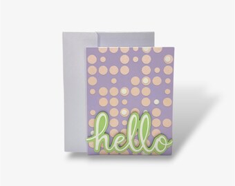 Hello Card, Greeting Card, Just Because Card, Thinking of You Card, Blank Inside Card, Handmade Card, Cute Hello Card, Friendship Card