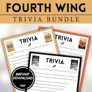 Fourth Wing Trivia Game Bundle Iron Flame Onyx Storm Book Club Games Rebecca Yarros BookTok Bookstagram Fantasy Romance Romantasy Empyrean