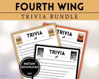 Fourth Wing Trivia Game Bundle Iron Flame Onyx Storm Book Club Games Rebecca Yarros BookTok Bookstagram Fantasy Romance Romantasy Empyrean