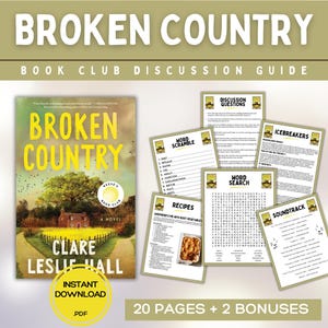 Guida al club del libro di Broken Country Giochi del club del libro Domande per la discussione sui libri Kit per il club del libro di Clare Leslie Hall Narrativa storica Mistero Thriller