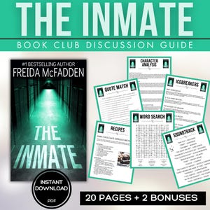The Inmate Book Club Guide Book Club Games Book Discussion Questions Freida McFadden Book Club Psychological Thriller Bookstagram BookTok