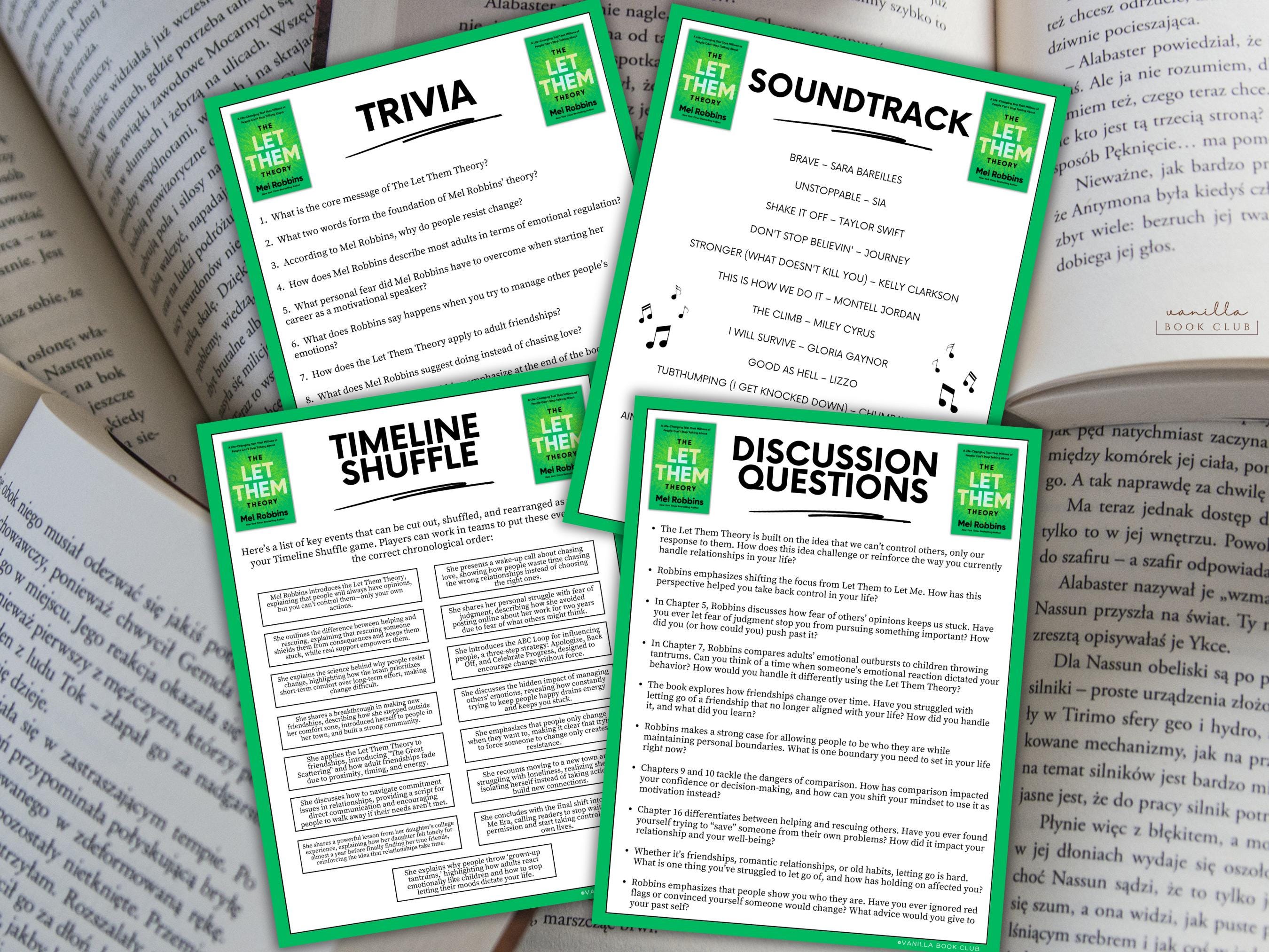 The Let Them Theory Book Club Guide Book Club Games Book Discussion