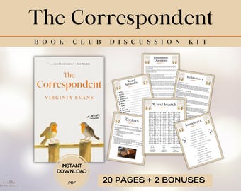 The Correspondent Book Club Guide Book Club Games Book Discussion Questions Virginia Evans Book Club Kit Activity Literary Fiction Reading