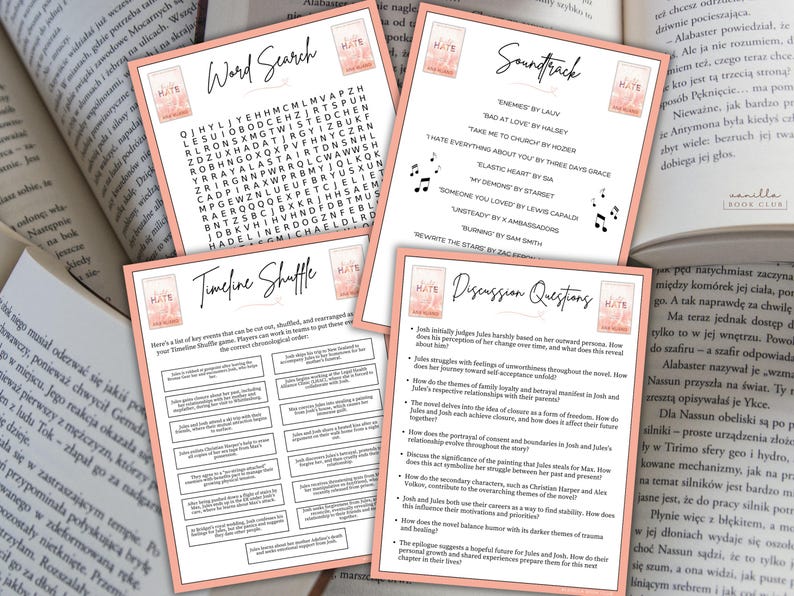 Twisted Hate Book Club Guide Book Club Games Book Discussion Questions Ana Huang  BookTok Bookstagram Spicy Romance Novel Reading Group
