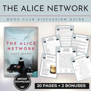 The Alice Network Book Club Guide Book Club Games Book Discussion Questions Kate Quinn BookTok Bookstagram Historical Fiction WWII Novel