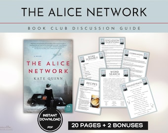 The Alice Network Book Club Guide Book Club Games Book Discussion Questions Kate Quinn BookTok Bookstagram Historical Fiction WWII Novel