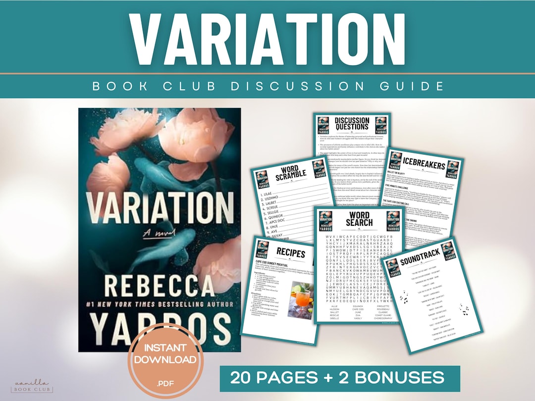 Variation Book Club Guide Book Club Games Discussion Questions Rebecca ...