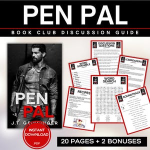 Pen Pal Book Club Guide Book Club Games Book Discussion Questions J.T. Geissinger Book Club Kit Activity Dark Romance Thriller Fiction Novel