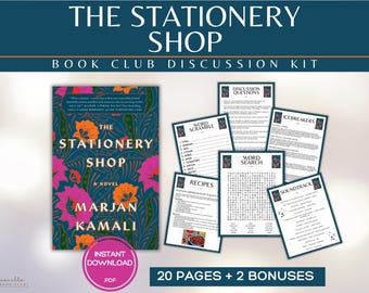 The Stationery Shop Book Club Guide Book Club Games Book Discussion Questions Marjan Kamali Book Club Kit Activities Historical Fiction