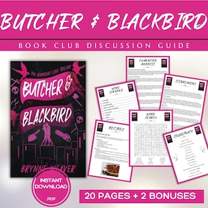 Butcher & Blackbird Book Club Guide Book Club Games Book Discussion Questions Brynne Weaver Book Club Kit Activity Dark Romance Fiction