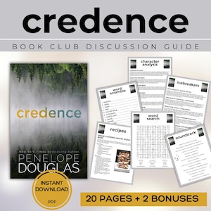 Credence Book Club Guide Book Club Games Book Discussion Questions Penelope Douglas Book Club Kit Activity Romance Fantasy Fiction Novel