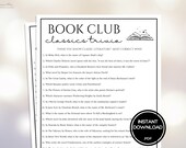 Book Club Games Classics Books Trivia Book Club Ice Breaker Games Ladies Night Games Girls Night Game Bookstagram Book Club Meeting Activity