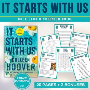 It Starts With Us Book Club Guide Book Club Games Book Discussion Questions Colleen Hoover Book Club Kit Romance Novel Bookstagram BookTok