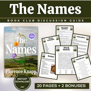 The Names Book Club Guide Book Club Games Book Discussion Questions Florence Knapp Book Club Kit Reading Activities Historical Fiction Novel