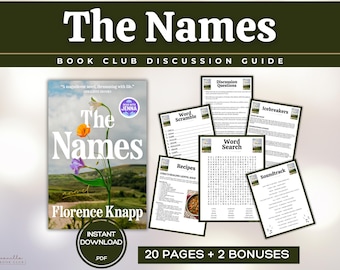 The Names Book Club Guide Book Club Games Book Discussion Questions Florence Knapp Book Club Kit Reading Activities Historical Fiction Novel