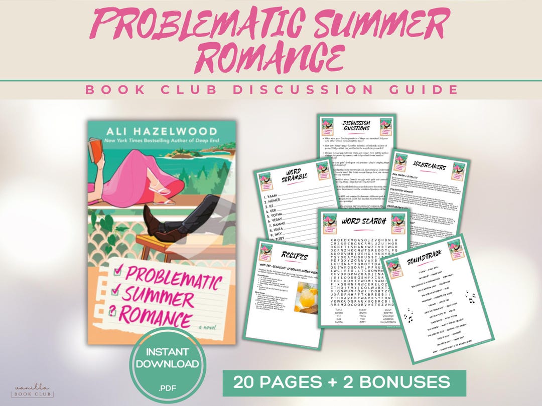 Problematic Summer Romance Book Club Guide Book Club Games Book