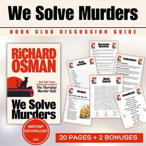 We Solve Murders Club Book Club Guide Book Club Games Book Discussion Questions Richard Osman Book Club Psychological Thriller Mystery