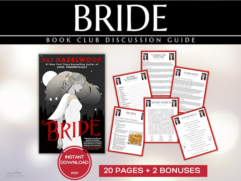 Bride Book Club Guide Book Club Games Discussion Questions Ali Hazelwood BookTok Bookstagram Fantasy Romance Reading Group Romantasy