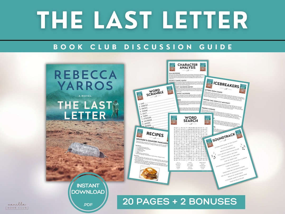 The Last Letter Book Club Guide Book Club Games Discussion Questions