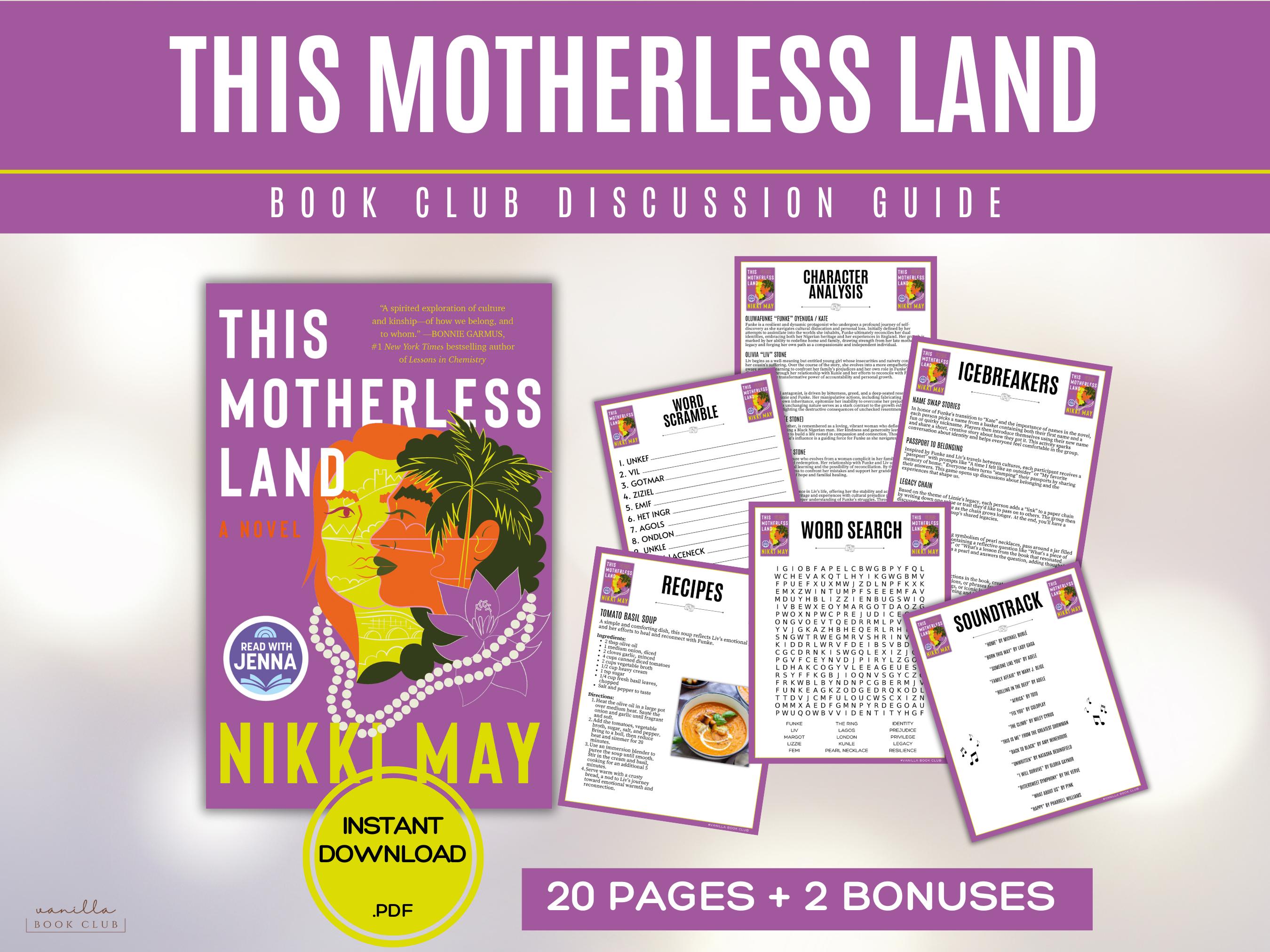 This Motherless Land Book Club Guide Book Club Games Book