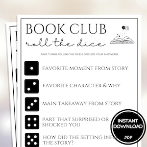 Giochi per club del libro Gioco di discussione sui libri Tira i dadi Giochi rompighiaccio per club del libro Gioco della serata tra ragazze Gioco della serata tra ragazze Attività di incontro del club del libro