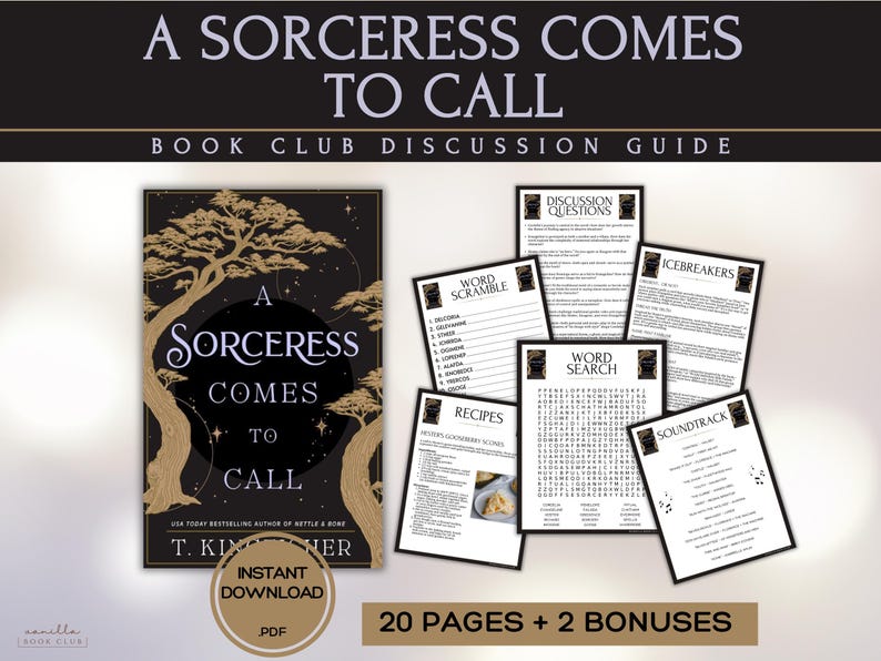 A Sorceress Comes to Call Book Club Guide Book Club Games Discussion Questions T Kingfisher Book Club Kit BookTok Bookstagram Fantasy Horror