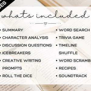 CUSTOM Book Club Discussion Guide & Book Club Games - Pick Your Book!