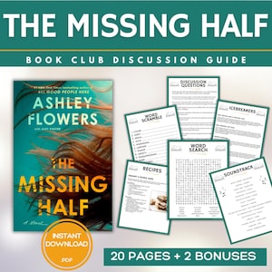Bokklubbens guide för den saknade halvan Bokklubbsspel Bokdiskussionsfrågor Ashley Flowers Bokklubbspaket Aktivitet Thriller Mysterium BookTok
