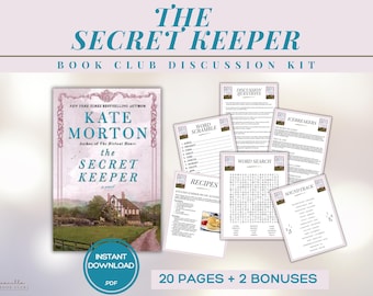 Guía del club de lectura The Secret Keeper Juegos del club de lectura Preguntas para debates sobre libros Kit del club de lectura de Kate Morton Ficción histórica Misterio BookTok