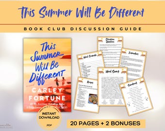 This Summer Will Be Different Book Club Guide Book Club Games Book Discussion Question Carley Fortune Book Club Kit Activity Romance BookTok