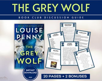 Bokklubbens guide för den grå vargen Bokklubbsspel Bokdiskussionsfrågor Louise Penny Läspaket Bokklubbsaktivitet Mysterie Thriller BookTok