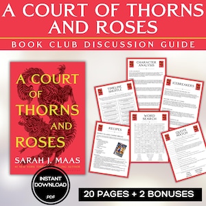 A Court of Thorns and Roses Book Club Guide ACOTAR Book Discussion Questions Sarah J Maas Book Club Games Activity Fantasy Feyre Rhysand