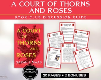 Ein Gericht der Dornen und Rosen Buchclub-Leitfaden ACOTAR Buchdiskussion Fragen Sarah J Maas Buchclub Spiele Aktivität Fantasy Feyre Rhysand