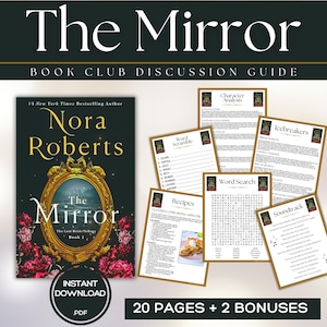 The Mirror Book Club Guide Book Club Games Discussion Questions Nora Roberts BookTok Bookstagram Fantasy Romance Fiction Book Kit Activity