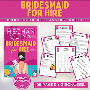 Bridesmaid for Hire Book Club Guide Book Club Games Book Discussion Questions Meghan Quinn Book Club Kit Romance Novel BookTok Bookstagram