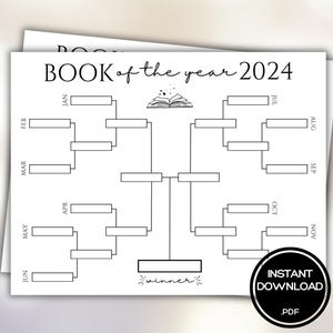 Book of the Year 2024 Book Club Games Printable Reading Tracker Book ...