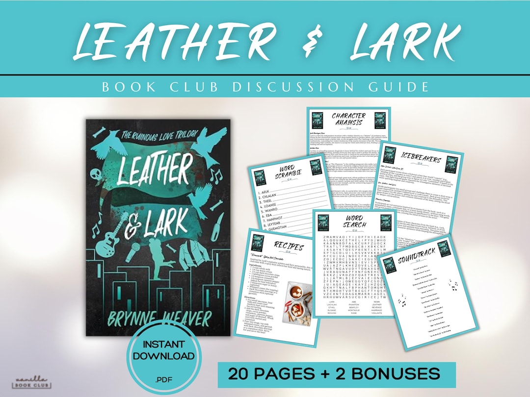 Leather and Lark Book Club Guide Book Club Games Book Discussion