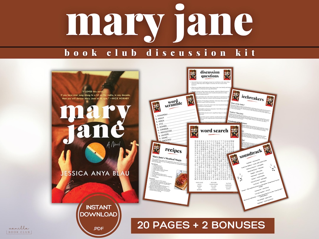 Mary Jane Book Club Guide Book Club Games Book Discussion