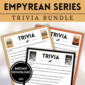 Empyrean Series Trivia Game Bundle Fourth Wing Iron Flame Onyx Storm Book Club Games Rebecca Yarros BookTok Bookstagram Fantasy Romantasy