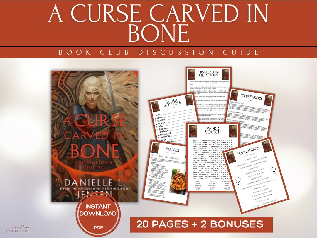 A Curse Carved in Bone Book Club Guide Book Club Games Discussion ...