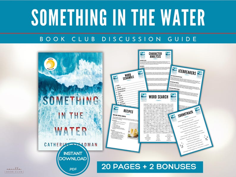 Something in the Water Book Club Guide Book Club Games Book Discussion Questions Catherine Steadman BookTok Bookstagram Thriller Mystery