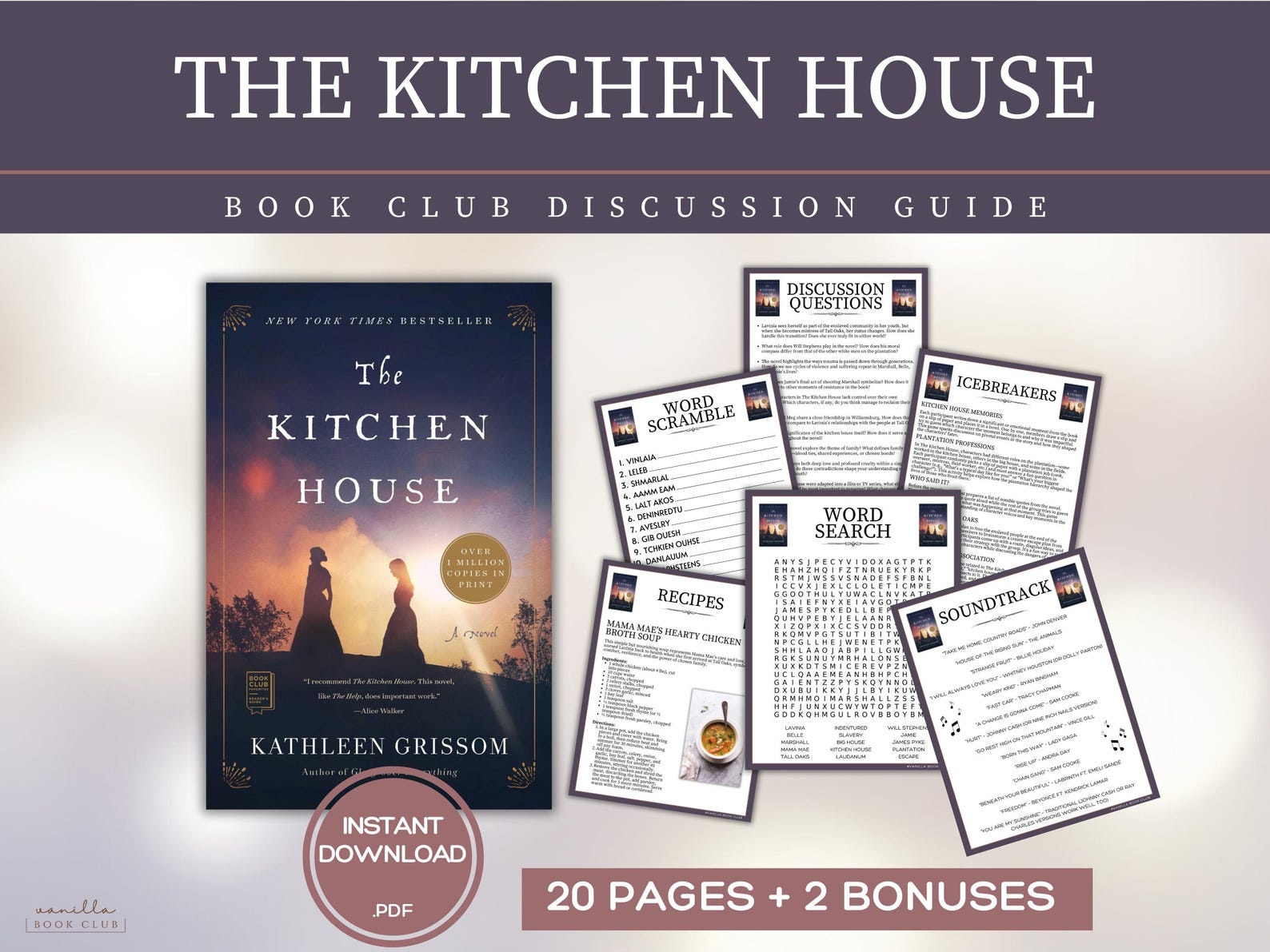 The Kitchen House Book Club Guide Book Club Games Book