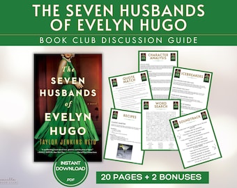 The Seven Husbands of Evelyn Hugo Book Club Guide Book Club Games Book Discussion Questions Taylor Jenkins Reid Book Club Kit Activity