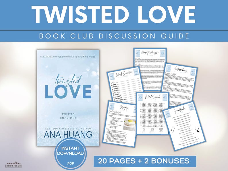Twisted Love Book Club Guide Book Club Games Book Discussion Questions Ana Huang  BookTok Bookstagram Spicy Romance Novel Reading Group