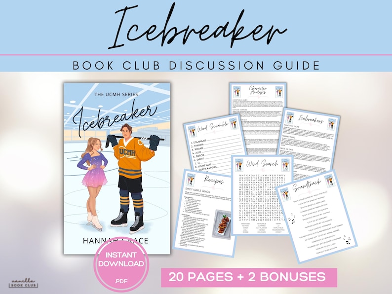 Icebreaker Book Club Guide Book Club Games Book Discussion Questions Hannah Grace BookTok Bookstagram Spicy Romance Novel Reading Group