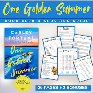 One Golden Summer Book Club Handbuch Buch Club Spiele Buch Diskussion Fragen Carley Fortune Buchclub Kit Aktivität Sommer Romantik BookTok